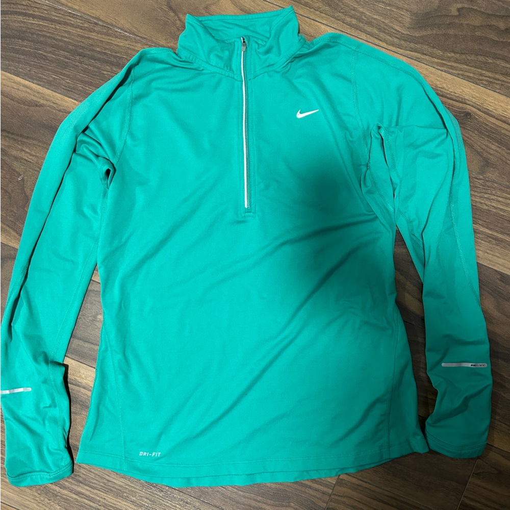 Nike Green Athletic Quarter-Zip Jacket